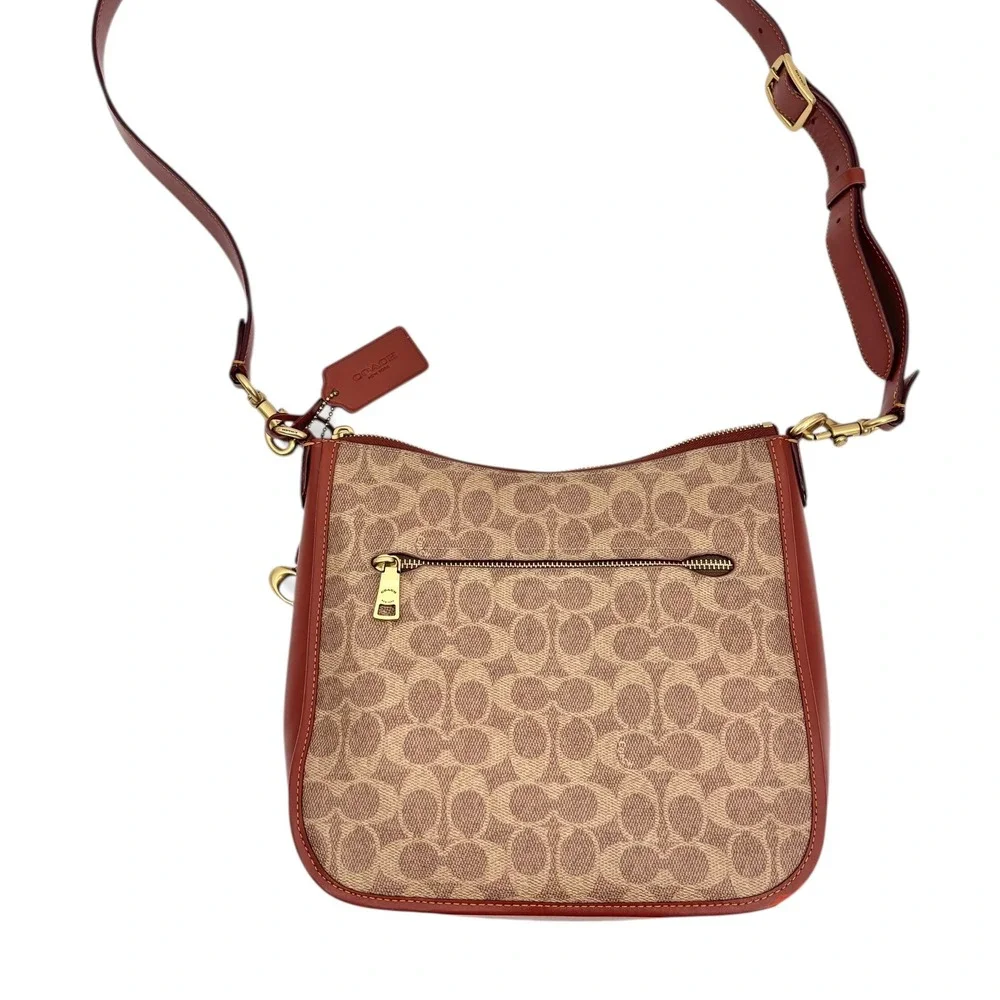 Coach Chaise Crossbody Bag In‎ Signature Canvas Tan Rust - C8487